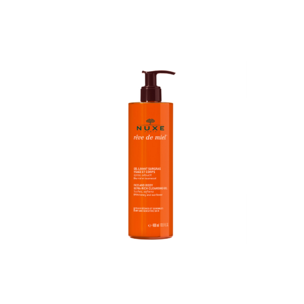 nuxe gel limpiador de rostro y cuerpo reve de miel 400ml en h5farmacia