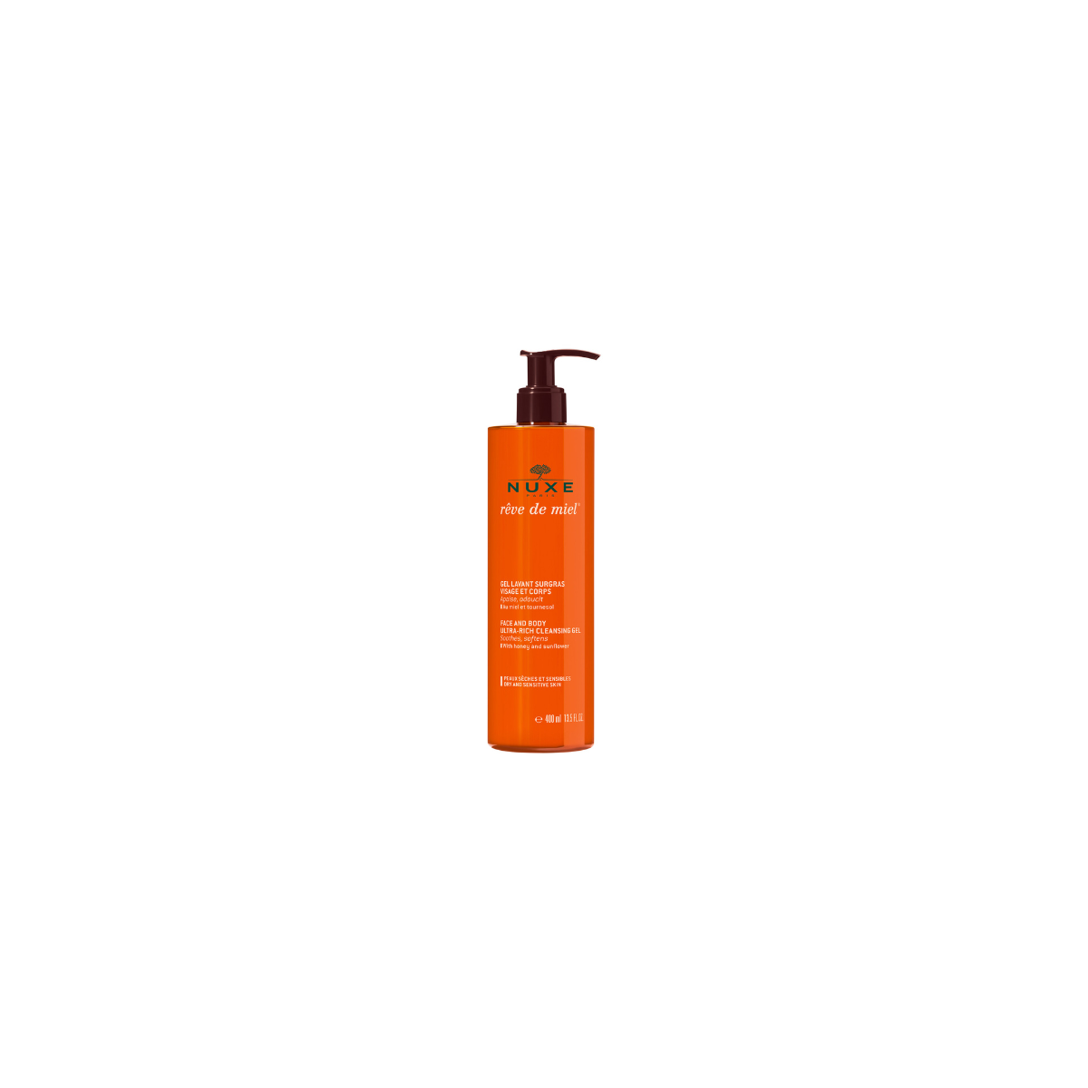nuxe gel limpiador de rostro y cuerpo reve de miel 400ml en h5farmacia