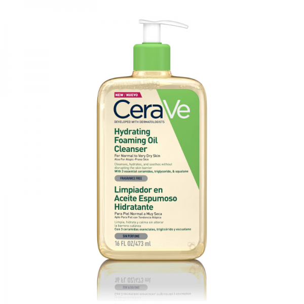 Cerave limpiador en aceite espumoso hidratante 473ml en h5farmacia
