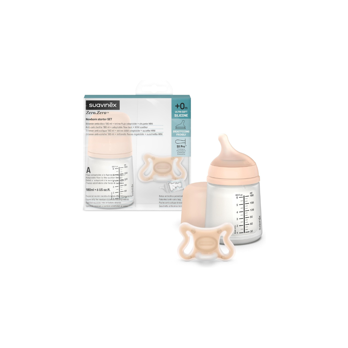 Set Biberón + Chupete ZeroZero suavinex en H5farmacia