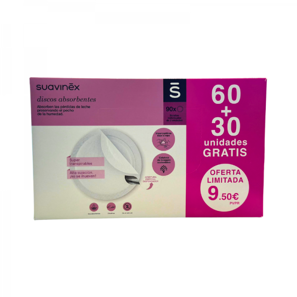 Discos Lactancia 60+30U suavinex en h5farmacia