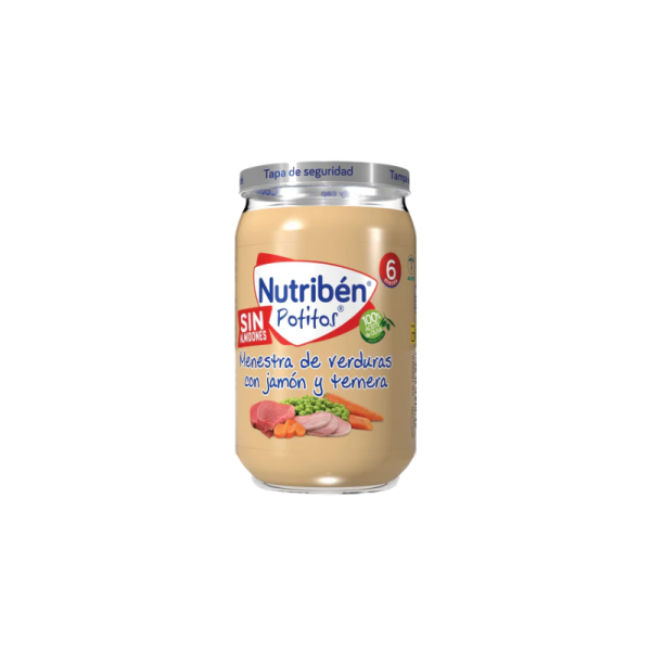 Potito Jamón y ternera con Menestra de verduras Nutribén en h5farmacia