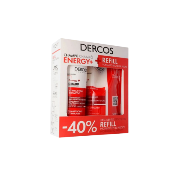 Pack Energy+ Champu 400ml + Ecorefill 400ml Dercos en h5farmacia.