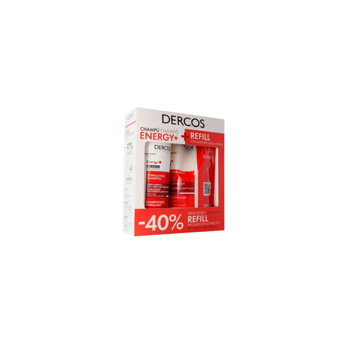Pack Energy+ Champu 400ml + Ecorefill 400ml Dercos en h5farmacia.
