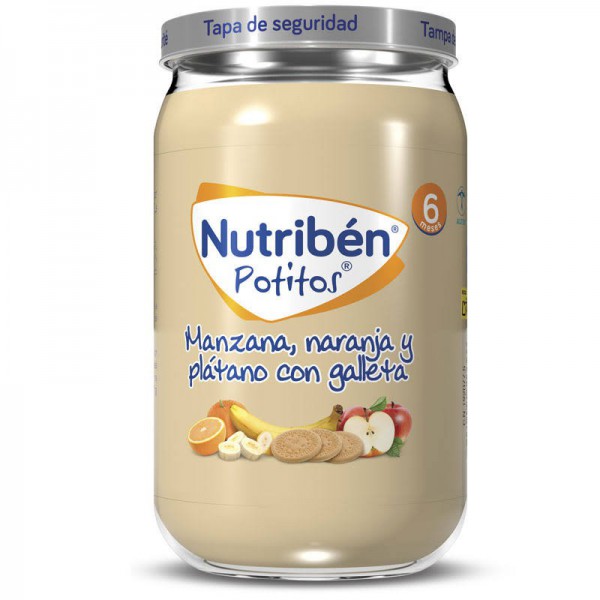 nutriben potito manzana naranja y platano con galleta 235gr