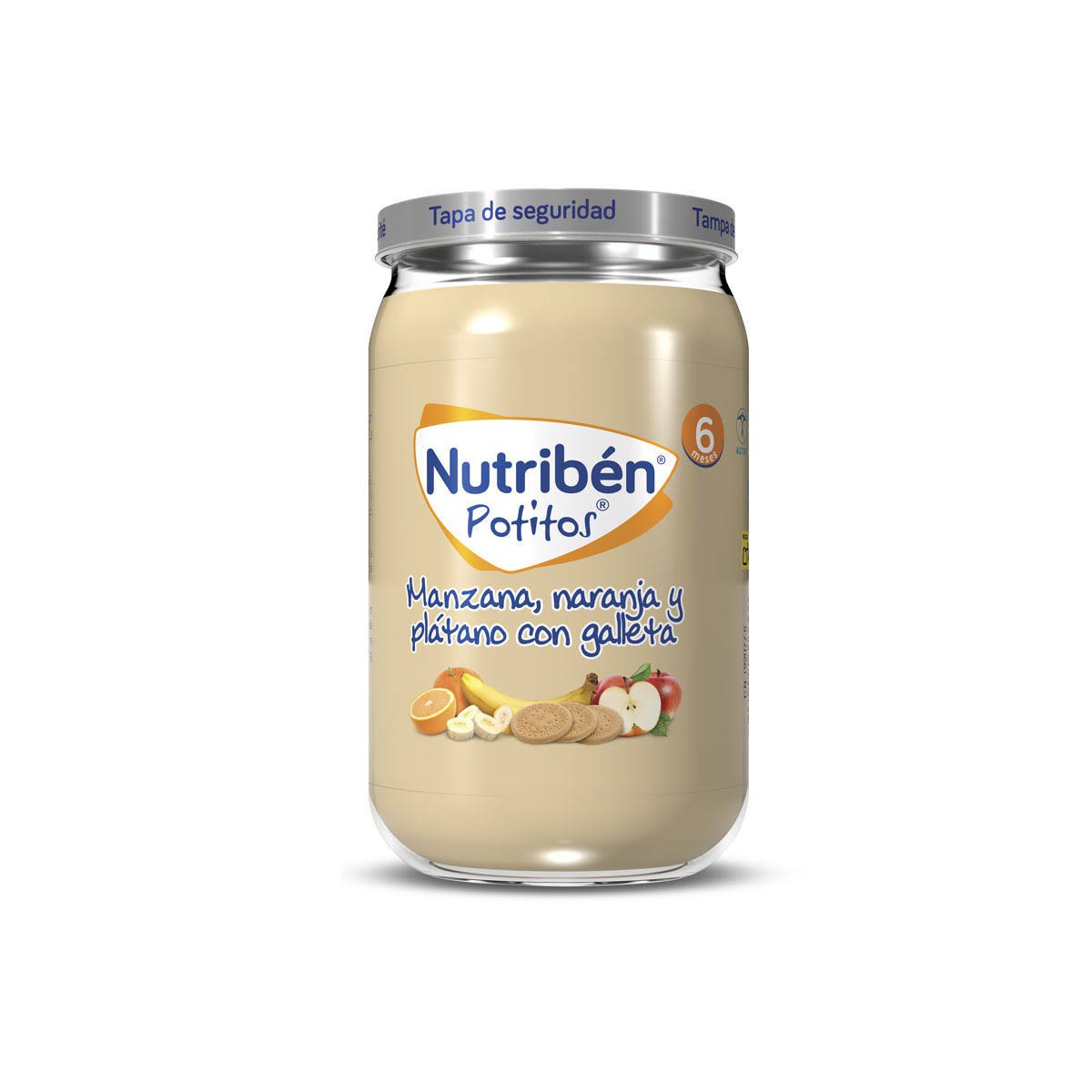 nutriben potito manzana naranja y platano con galleta 235gr