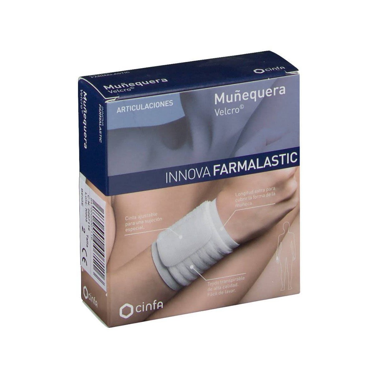 munequera innova velcro beige t gde egde farmalastic